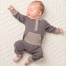 Load image into Gallery viewer, Colorblock Ribbed Romper - Graphite
