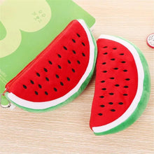 Load image into Gallery viewer, Colorful Watermelon Shaped Plush Soft Students Pencil Case Makeup Pouch Cute Design