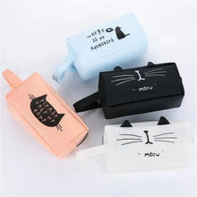 Load image into Gallery viewer, Creative Leather Black Large Capacity Pencil Pouch For Students Unique Colors Stationery Office Pencil Cases