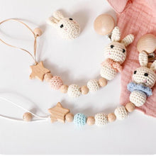 Load image into Gallery viewer, Handmade Modern Unique Baby Pacifier Chain Clip Cotton Cloth Plush Animal Toys Soother Nipples Holder For Baby
