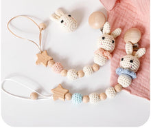 Load image into Gallery viewer, Handmade Modern Unique Baby Pacifier Chain Clip Cotton Cloth Plush Animal Toys Soother Nipples Holder For Baby