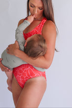 Load image into Gallery viewer, One Piece Zip Breastfeeding Swimsuit 2026