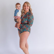 Load image into Gallery viewer, Long Sleeve One Piece Zip Up Breastfeeding Swimsuit 2026