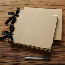 Load image into Gallery viewer, DIY Photo Albums Wedding Photo Scrapbook 20Pages Cover Self Adhesive Scrapbook Album Case Binding Hardcover Craft Blank Black Page Wedding and Anniversary Family Photo Album