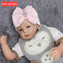 Load image into Gallery viewer, Modern Luxury Baby Girl Cotton Knit Striped Baby Caps With Big Bow For Baby Girls In Elegant Style