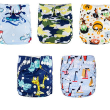 Load image into Gallery viewer, Modern Luxury Printed Baby Nappy 5pcs/Lot Washable Diapers Good Quality Pocket Diaper For Kids