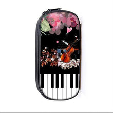 Load image into Gallery viewer, Elegant Music Note Piano Pen Case Holder Stylish Black/White Pencil Bag Guitar Pencil Case Unique Stationery Case For School