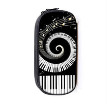 Load image into Gallery viewer, Elegant Music Note Piano Pen Case Holder Stylish Black/White Pencil Bag Guitar Pencil Case Unique Stationery Case For School