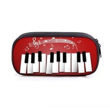 Load image into Gallery viewer, Elegant Music Note Piano Pen Case Holder Stylish Black/White Pencil Bag Guitar Pencil Case Unique Stationery Case For School