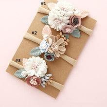Load image into Gallery viewer, Modern Fashion Floral Headband Newborn Baby Elastic Hairbands Pearl Fresh Style Bow Knot For Girls