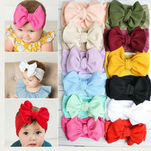 Load image into Gallery viewer, Baby Accessories Infant Baby Girl Cute Bow Headband Newborn Solid Headwear Headdress Nylon Elastic Hair Band Bow For Girls