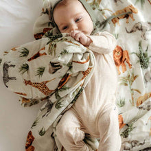 Load image into Gallery viewer, Bamboo Muslin Swaddle - Safari