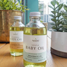 Load image into Gallery viewer, NOLEO Gentle Baby Oil – Natural Massage Oil for Babies | Soothes, Relaxes & Nourishes Delicate Skin | 4oz Glass Bottle
