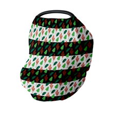 Load image into Gallery viewer, Trees & Holly Car Seat Cover, Nursing Cover for Christmas Baby