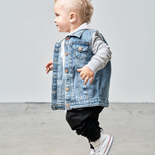 Load image into Gallery viewer, Hooded Denim Jacket - Grey
