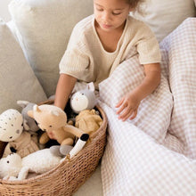 Load image into Gallery viewer, Beige Gingham Crib Quilted Blanket