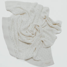 Load image into Gallery viewer, Vanilla White Pointelle Knit Blanket