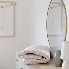 Load image into Gallery viewer, Beige Gingham Crib Quilted Blanket