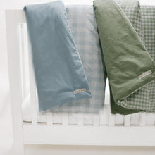 Load image into Gallery viewer, Green Gingham Solid Quilted Blanket