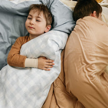 Load image into Gallery viewer, Light Blue Checkered Solid Quilted Blanket