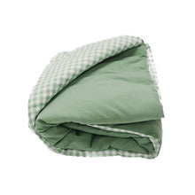 Load image into Gallery viewer, Green Gingham Solid Quilted Blanket