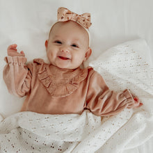 Load image into Gallery viewer, Vanilla White Pointelle Knit Blanket