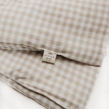 Load image into Gallery viewer, Beige Gingham Crib Quilted Blanket