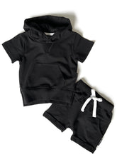 Load image into Gallery viewer, Short Sleeve Hoodie - Black