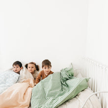 Load image into Gallery viewer, Green Gingham Solid Quilted Blanket