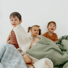 Load image into Gallery viewer, Light Blue Checkered Solid Quilted Blanket