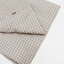 Load image into Gallery viewer, Beige Gingham Crib Quilted Blanket