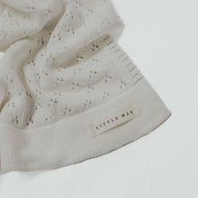 Load image into Gallery viewer, Vanilla White Pointelle Knit Blanket