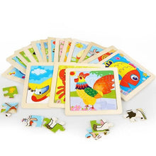 Load image into Gallery viewer, Intelligence Kids Toy Wooden 3D Puzzle Tangram for Children Baby Cartoon Animal , Traffic Puzzles Educational Learning Toys