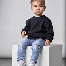 Load image into Gallery viewer, Light Wash Distressed Denim