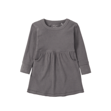 Load image into Gallery viewer, Long Sleeve Ribbed Dress - Graphite