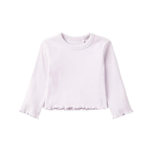 Load image into Gallery viewer, Long Sleeve Ribbed Lettuce Trim Tee - Lilac