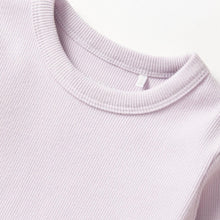 Load image into Gallery viewer, Long Sleeve Ribbed Lettuce Trim Tee - Lilac