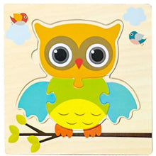 Load image into Gallery viewer, Montessori Games Baby Animals/traffic Kid's Cognition Puzzles Toys Wooden Cartoon Cognition Puzzle Toys Matching Education Game