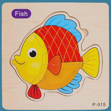 Load image into Gallery viewer, Montessori Games Baby Animals/traffic Kid's Cognition Puzzles Toys Wooden Cartoon Cognition Puzzle Toys Matching Education Game