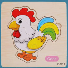 Load image into Gallery viewer, Montessori Games Baby Animals/traffic Kid's Cognition Puzzles Toys Wooden Cartoon Cognition Puzzle Toys Matching Education Game