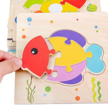 Load image into Gallery viewer, Montessori Games Baby Animals/traffic Kid's Cognition Puzzles Toys Wooden Cartoon Cognition Puzzle Toys Matching Education Game