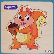 Load image into Gallery viewer, Montessori Games Baby Animals/traffic Kid's Cognition Puzzles Toys Wooden Cartoon Cognition Puzzle Toys Matching Education Game