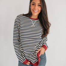 Load image into Gallery viewer, Oversized Fit Freestyle Stripe Breastfeeding Sweatshirt - EXTENDED CHART