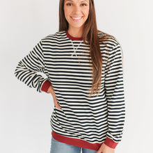 Load image into Gallery viewer, Oversized Fit Freestyle Stripe Breastfeeding Sweatshirt - EXTENDED CHART