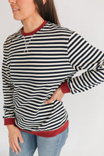 Load image into Gallery viewer, Oversized Fit Freestyle Stripe Breastfeeding Sweatshirt - EXTENDED CHART