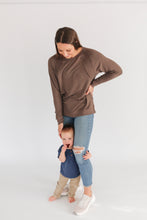 Load image into Gallery viewer, Free Flowing Lightweight Long Sleeve Nursing Top