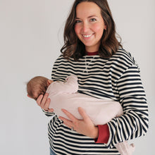 Load image into Gallery viewer, Oversized Fit Freestyle Stripe Breastfeeding Sweatshirt - EXTENDED CHART