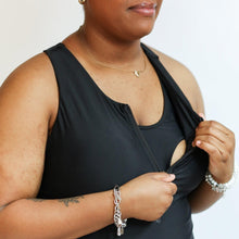 Load image into Gallery viewer, One Piece Zip Up Breastfeeding Swimsuit