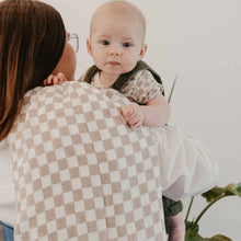Load image into Gallery viewer, DOLLY LANA Bamboo Muslin Swaddle - Tan Checkerboard