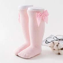 Load image into Gallery viewer, New Kids Socks Toddlers Girls Big Bow Knee High Quality Long Soft Autumn Winter 100% Cotton Lace Baby Tube Sock Baby Cotton Knee Socks Warm Big Bow Knot Baby Stockings Stylish Leg Warmer Soft Dance Socks